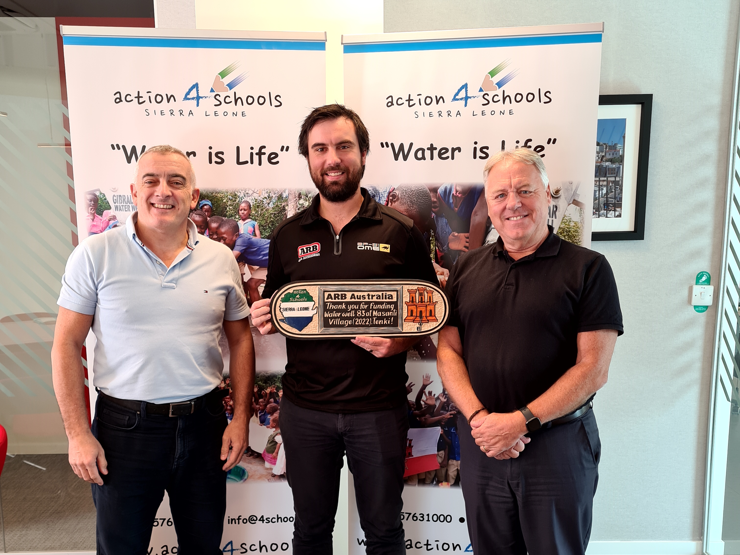 ARB Australia was presented with a wooden plaque as a token of our appreciation for funding Well No. 83
