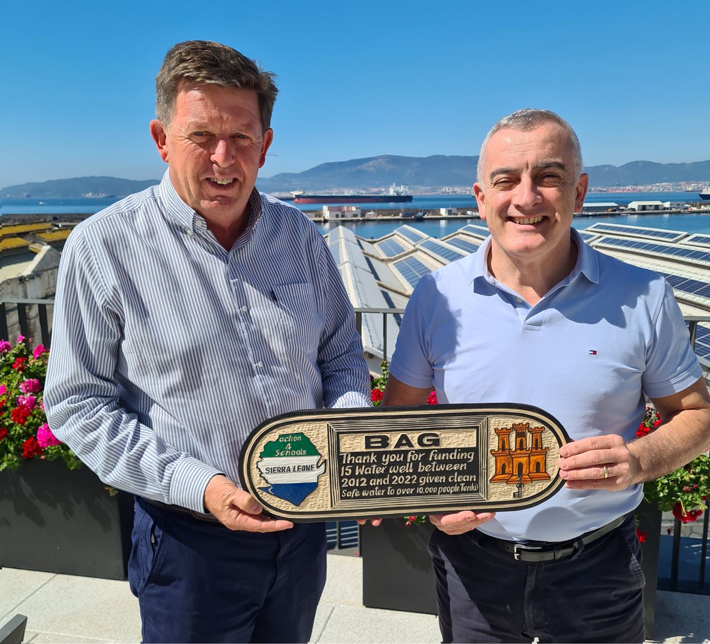 Bassadone Automotive Group (Gibraltar) funded water well no. 88 and we presented them with a handcrafted plaque on World Water Day 22nd March 2023. BAG have funded 15 water wells during the last 10 years !