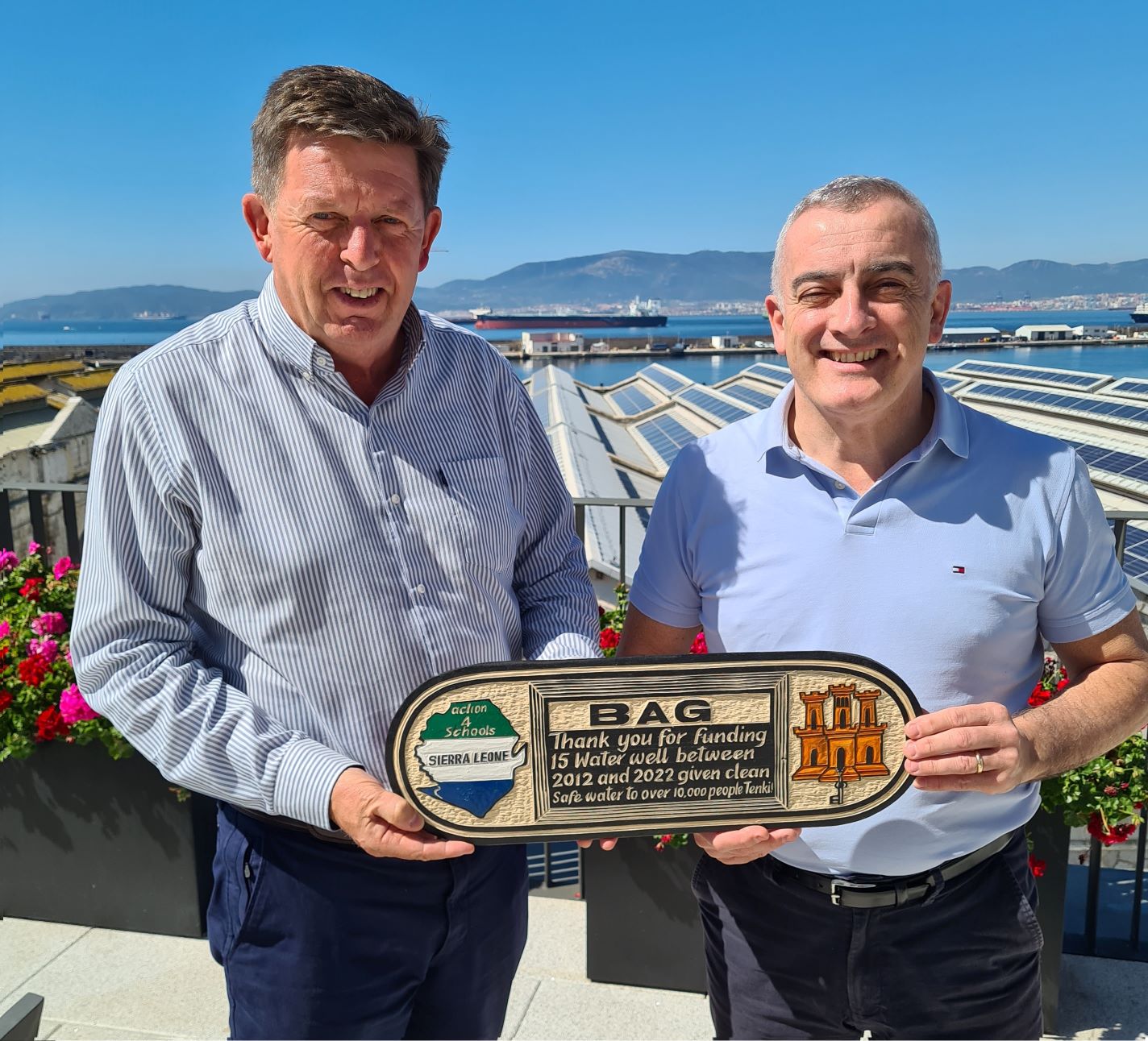 Bassadone Automotive Group  (Gibraltar) funded water well no. 88 and we presented them with a handcrafted plaque on World Water Day 22nd March 2023. BAG have funded 15 water wells during the last 10 years !