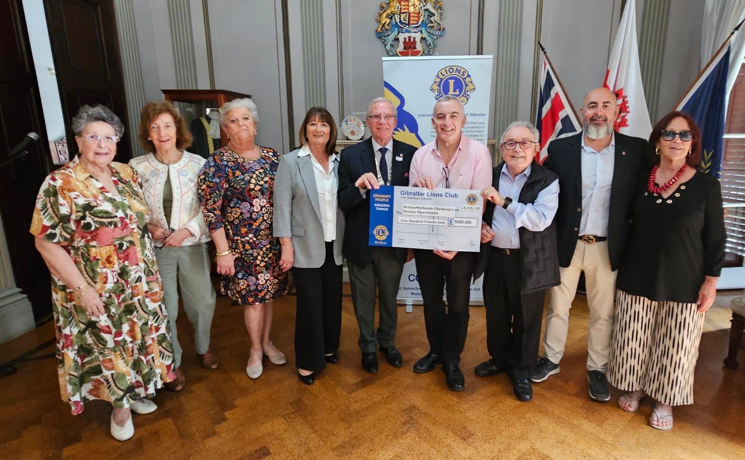 The £500 donation from Lions Charity Gibraltar will fund four hernia patient operations at Masanga Hospital