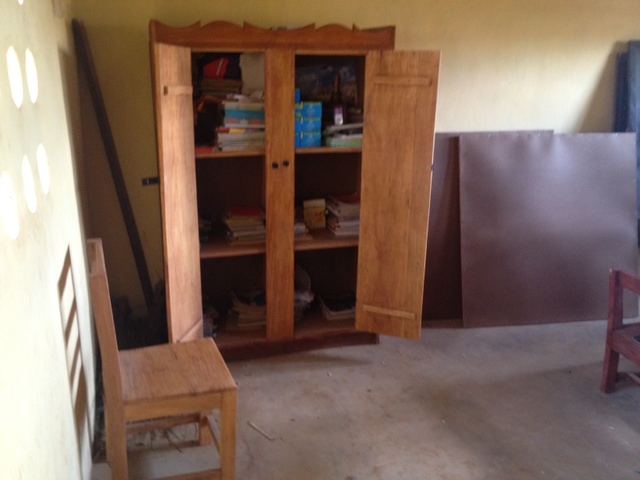 Cupboard donated by AKIN team to Amputee sch. Kabala