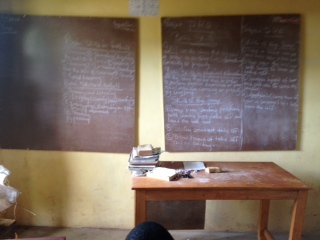 New blackboard for donated by AKIN team for Amputee sch. Kabala