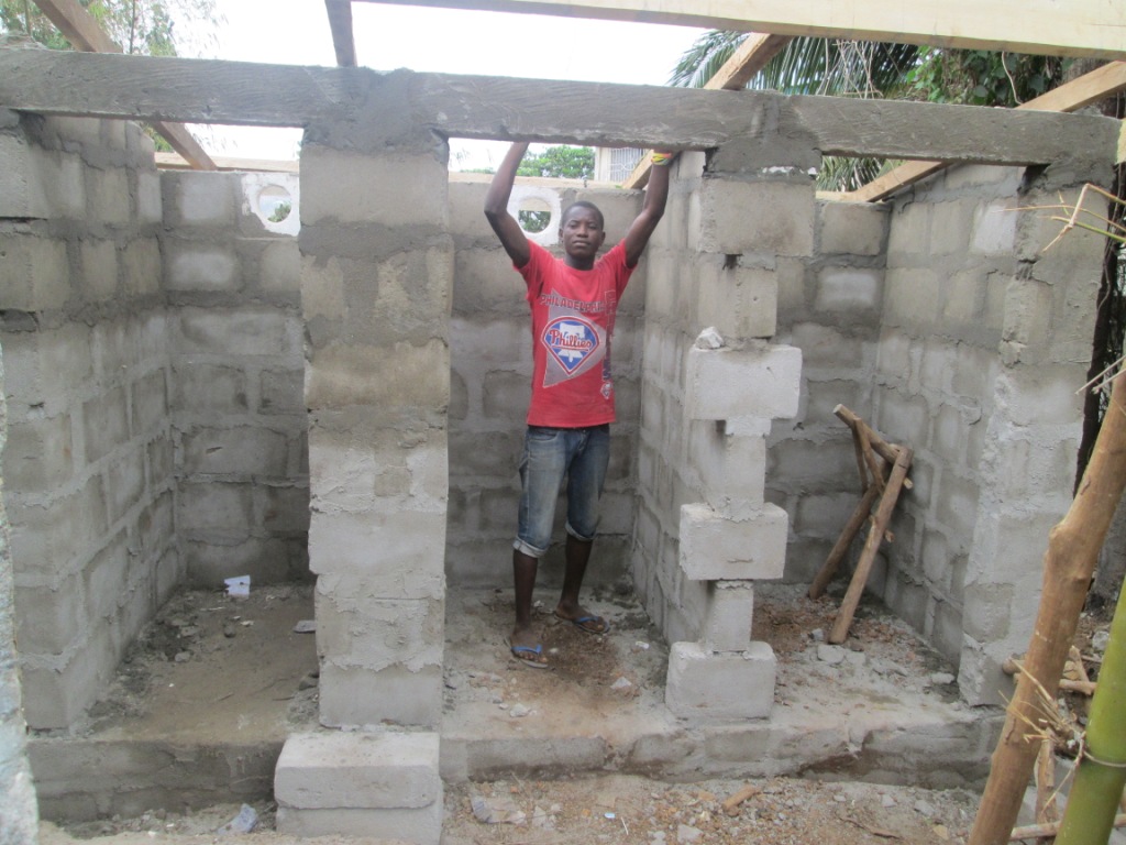 Roffing of latrine comence at lady Particia Preparatory School