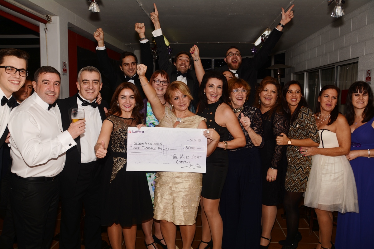 The White Light Company cast & crew presented a cheque for £3,000. The money was raised during the staging of the theatre production"Llevame donde naci"