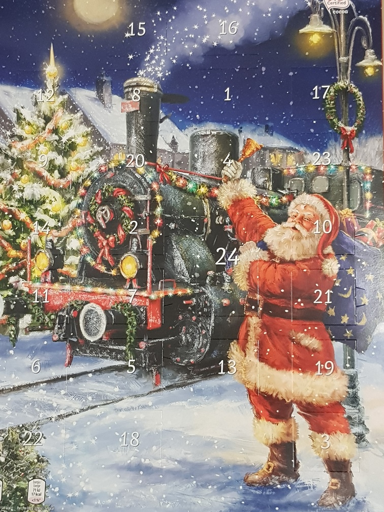 Calendar No. 1 - Santa and train. £2 each - all proceeds for our water well projects.